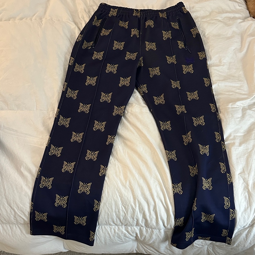Needles Navy and Gold Butterfly Joggers